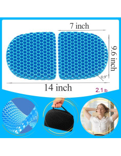 Cojín de Asiento Plegable Masteymoh 35.6 x 24.4 cm Gel Antideslizante 2
