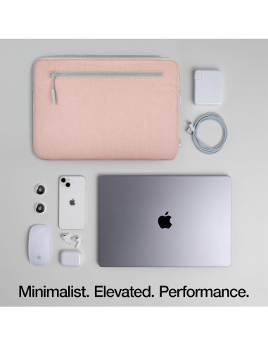 Funda Compacta Incase para Laptop 14" Rosa Blush - Ligera y Resistente