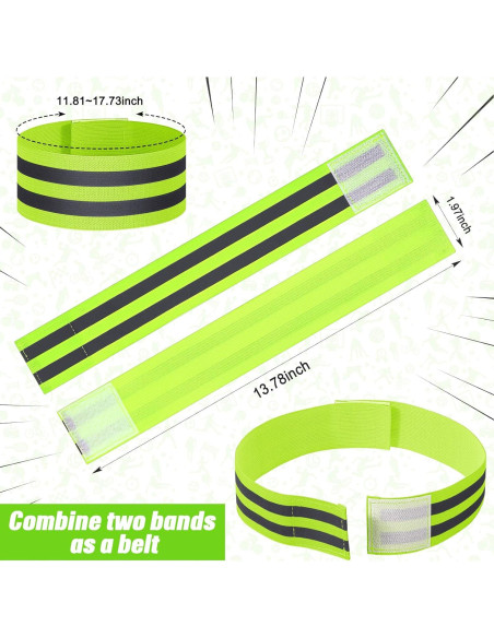 Yilloog 150 Bandas Reflectantes para Tobillo Verde Alta Visibilidad