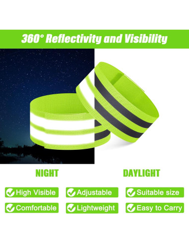 Yilloog 150 Bandas Reflectantes para Tobillo Verde Alta Visibilidad