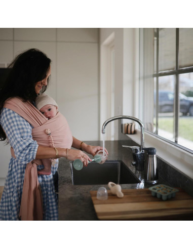 Cepillo de Biberón Mushie Rubor | Silicona Suave 2 en 1