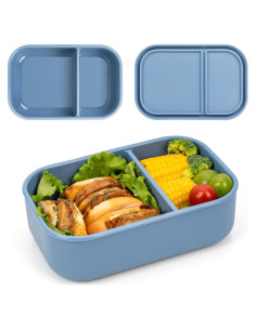 Caja Bento de Silicona Annaklin 32oz 2 Compartimentos Azul