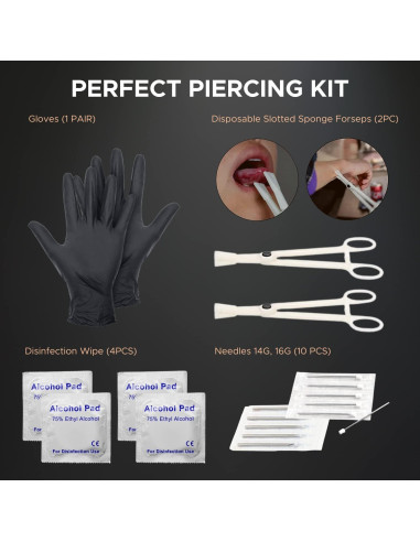 Kit de Piercing Corporal BodyJ4You 36PC - Acero Quirúrgico 14G 16G