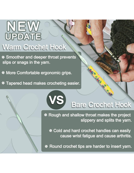 Juego de Ganchillos Coopay 14 Piezas 2mm a 10mm Aluminio