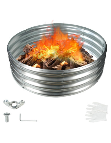 Anillo de Fuego YSEJOMP Redondo 91 cm Galvanizado Plata
