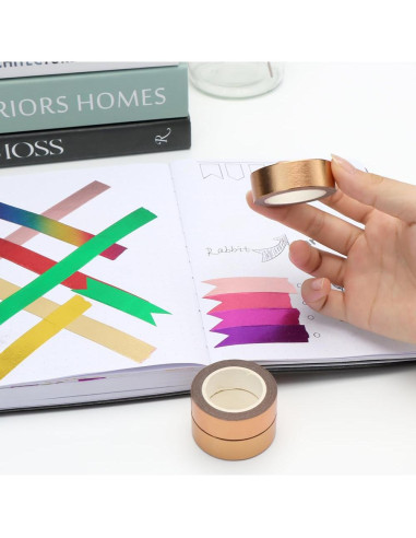 Cinta Washi de Foil de Bronce NatSumeBasics 2pcs 15mm x 10m