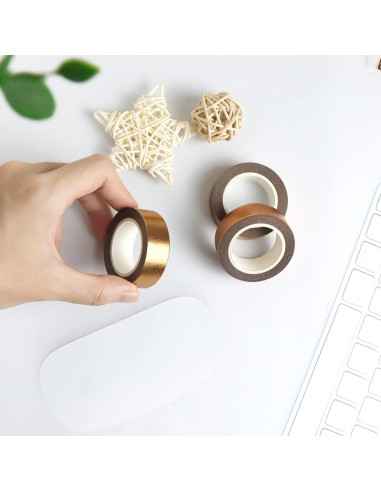 Cinta Washi de Foil de Bronce NatSumeBasics 2pcs 15mm x 10m