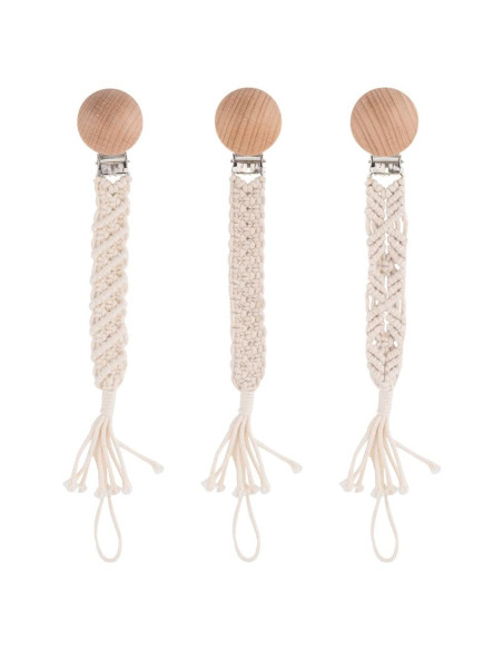 Clip de Chupete Boho Symbolife para Bebés - Algodón Trenzado