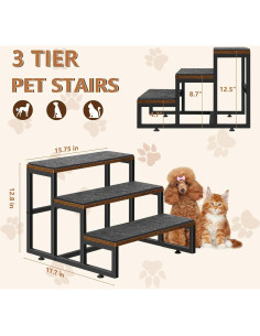 Escaleras para Perros Pequeños OYEAL 3 Niveles Antideslizantes 2