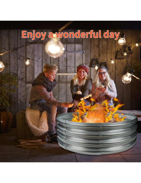 Anillo de Fuego YSEJOMP Redondo 91 cm Galvanizado Plata