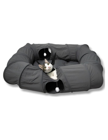 Cama túnel para gatos XxingSheep XL 108x85 cm Gris oscuro