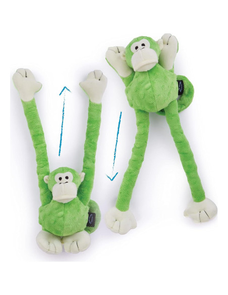 Juguete para Perros goDog Crazy Tugs Mono Plush Grande - Verde