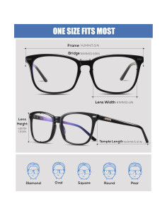 Gafas de Bloqueo de Luz Azul DUCO 8302 para Hombres - Negro 2