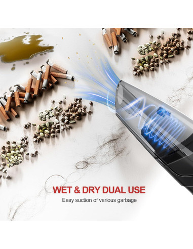 Aspiradora de Mano Tradetop X08 Inalámbrica 6.5KPA HEPA Negra