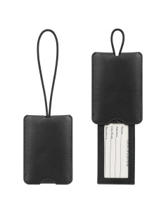 Etiqueta de Equipaje FYY - 2 Piezas de Cuero PU Negra