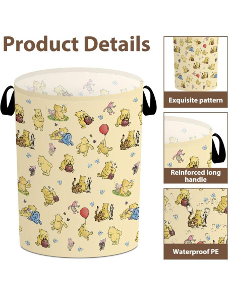 Cesta de Ropa Winnie Tillfuru 40x50cm Impermeable Amarillo