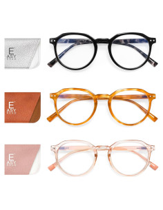 EASY READ 3 Pares Gafas de Lectura Redondas con Bloqueo Luz Azul