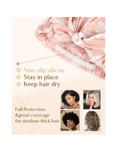 Gorro de Ducha Reutilizable Yanibest Rosa Impermeable Ajustable