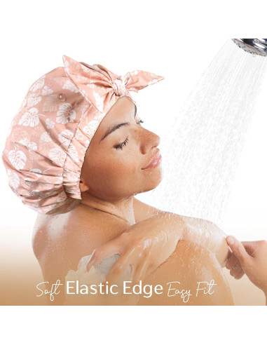 Gorro de Ducha Reutilizable Yanibest Rosa Impermeable Ajustable