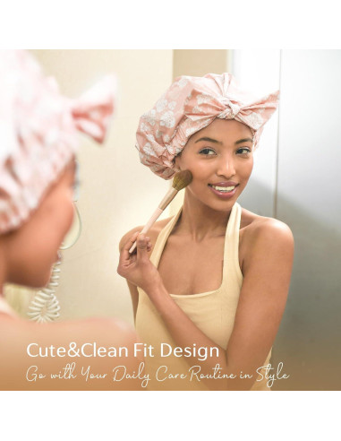 Gorro de Ducha Reutilizable Yanibest Rosa Impermeable Ajustable