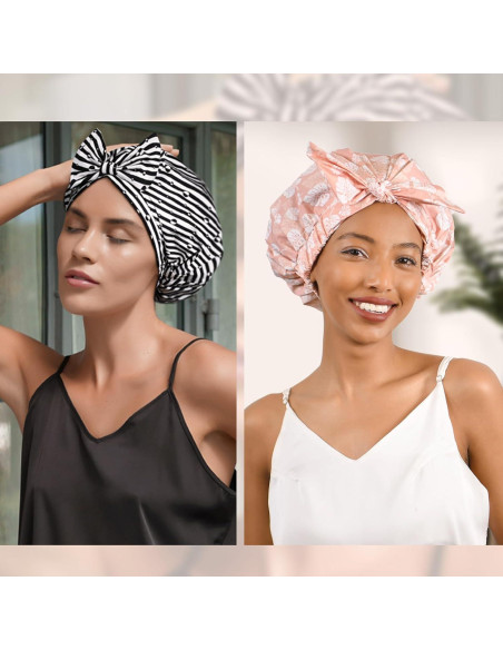 Gorro de Ducha Reutilizable Yanibest Rosa Impermeable Ajustable Gorro de Ducha Reutilizable Yanibest Rosa Impermeable Ajustable