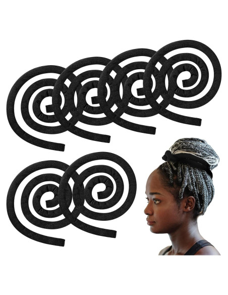6 Sujetadores de Cabello Flexibles Hoteam para Dreadlocks Negros