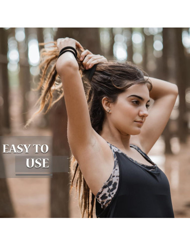 6 Sujetadores de Cabello Flexibles Hoteam para Dreadlocks Negros