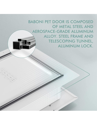 Puerta para Mascotas Baboni Grande 3 Aletas Metal Aluminio