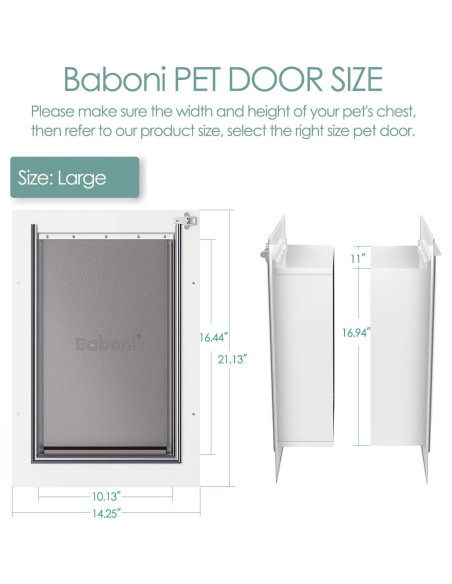 Puerta para Mascotas Baboni Grande 3 Aletas Metal Aluminio