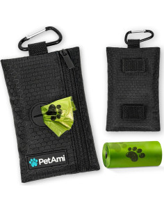 Soporte dispensador de bolsas de excremento PetAmi negro 2