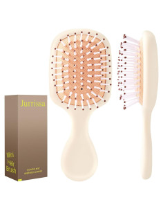 Mini Cepillo Desenredante Jurrissa Beige Portátil 14x5.7cm