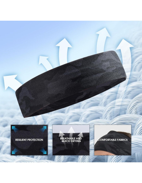 Cintas para la cabeza deportivas MARKEEP, 4 paquetes, absorción de sudor
