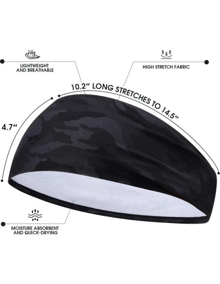 Cintas para la cabeza deportivas MARKEEP, 4 paquetes, absorción de sudor