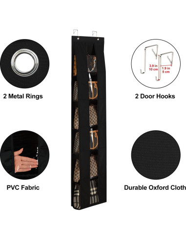 Organizador de Bolsos Sobre la Puerta Lirex, Negro, 169.5x32 cm