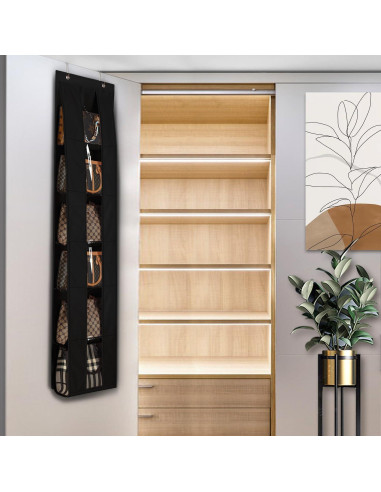 Organizador de Bolsos Sobre la Puerta Lirex, Negro, 169.5x32 cm