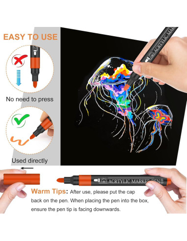 Set de 58 Marcadores de Pintura Acrílica NICETY 3mm Multicolor