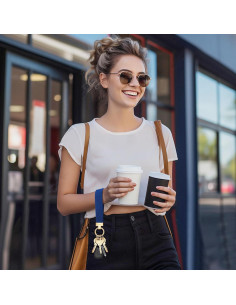 Fishent Llavero Pulsera Trenzada Azul Atlántico con 3 Anillos 2