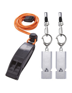 Silbatos de Emergencia AINOORA 3pcs con Cordón Reflectante