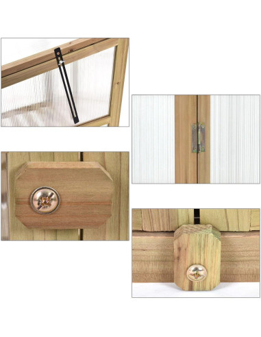 Invernadero Portátil de Madera Giantex 76x57 cm con Estantes Dobles