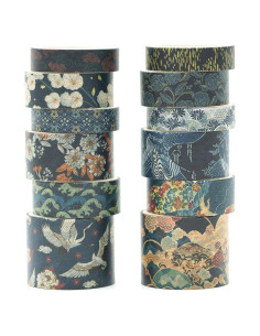 Juego de 12 Rollos de Cinta Washi Songdao Tranquilidad Azure