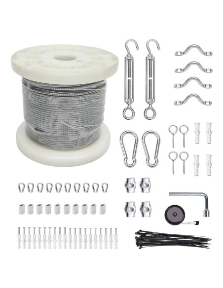 Kit de Cuerda de Alambre 1/8" Unicaravan 30.48m Acero Inoxidable Kit de Cuerda de Alambre 1/8" Unicaravan 30.48m Acero Inoxidable