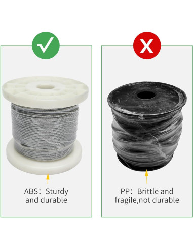 Kit de Cuerda de Alambre 1/8" Unicaravan 30.48m Acero Inoxidable