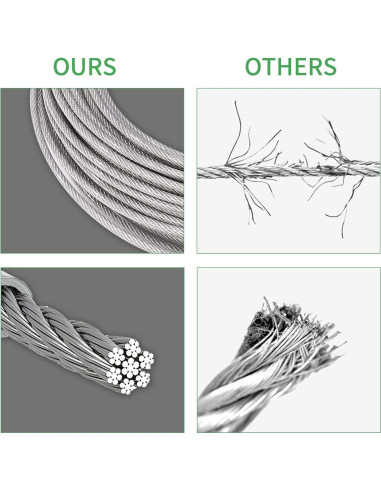 Kit de Cuerda de Alambre 1/8" Unicaravan 30.48m Acero Inoxidable