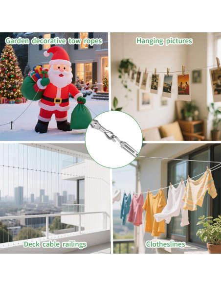 Kit de Cuerda de Alambre 1/8" Unicaravan 30.48m Acero Inoxidable Kit de Cuerda de Alambre 1/8" Unicaravan 30.48m Acero Inoxidable