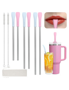 Popotes Antienvejecimiento OUTXE 6 Pcs Acero Inoxidable 8 mm