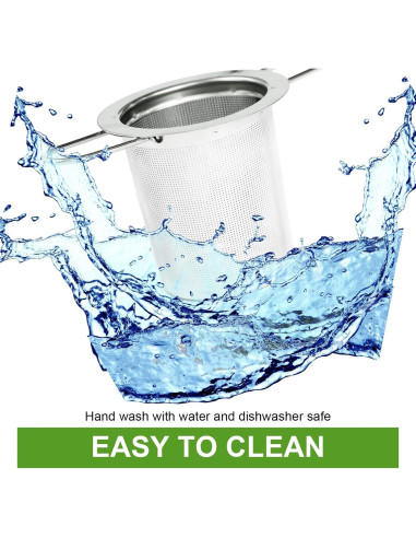 Infusores de Té de Acero Inoxidable Jewderm - 2 Piezas con Mango Plegable