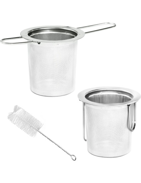 Infusores de Té de Acero Inoxidable Jewderm - 2 Piezas con Mango Plegable