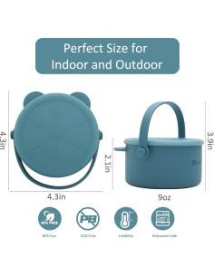 Taza de Snack Silicona Dilovely 9 Oz Azul para Bebés 2