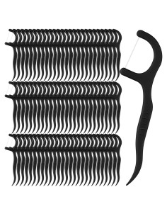 Palillos de Hilo Dental Baderke 200 Unidades Negro Portátil