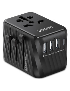 Adaptador de Viaje Universal LENCENT 17W 3 Puertos USB Negro